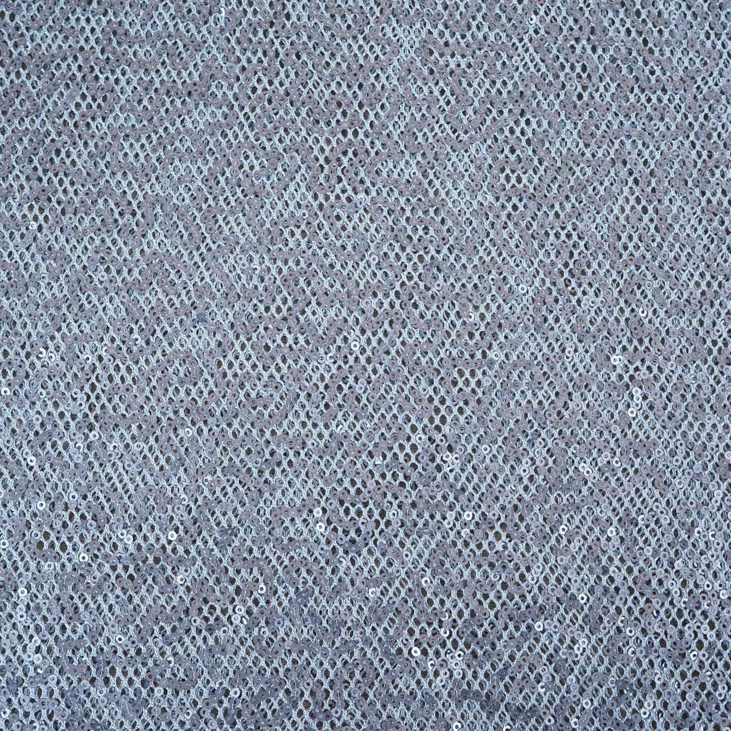 Steek Grey Sequins Power Net Fabric PDM-28965