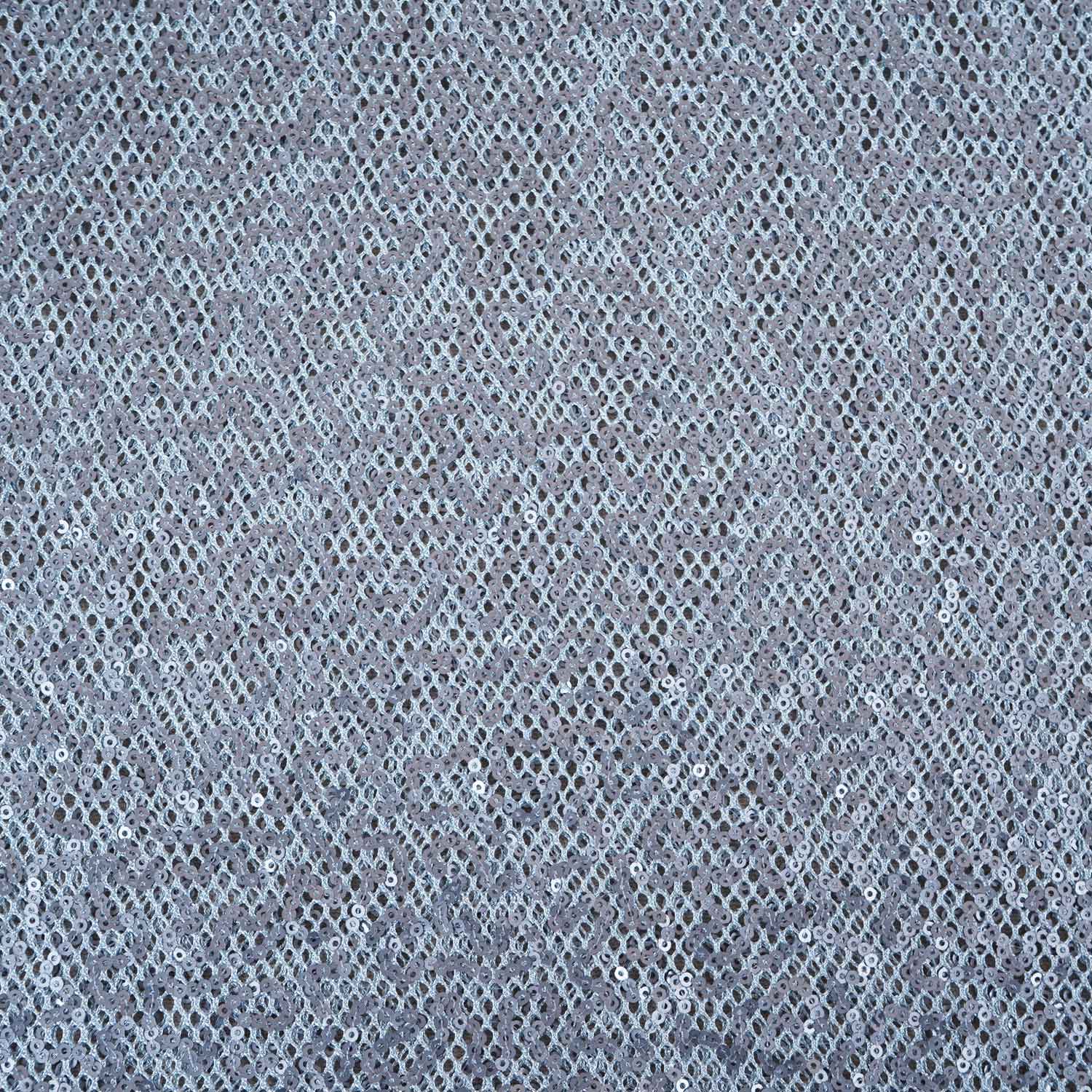Steek Grey Sequins Power Net Fabric PDM-28965 - TradeUNO