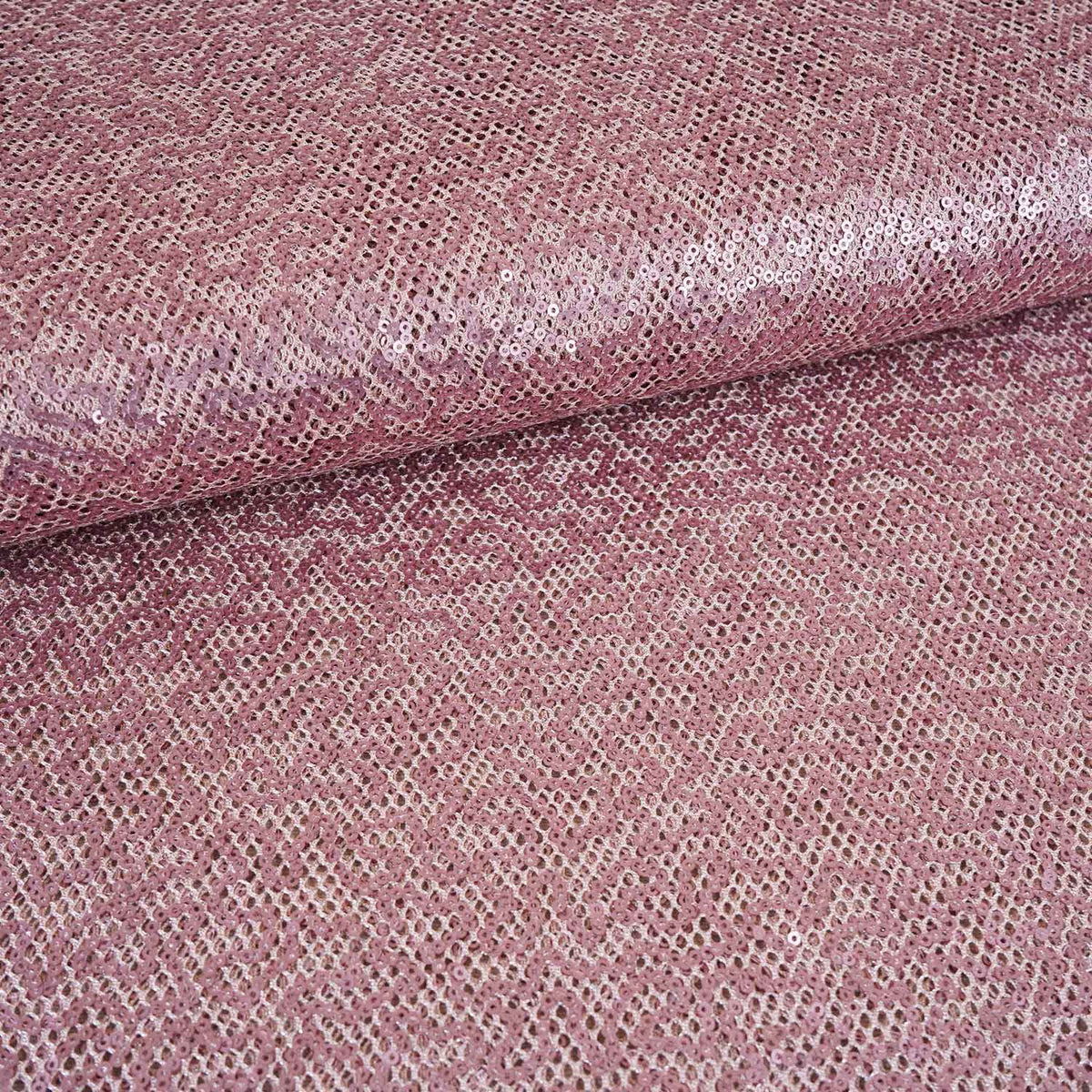 Peach Pink Sequins Power Net Fabric PDM-28968 - TradeUNO