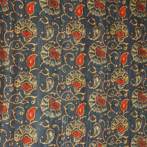 Blue & Multicolor Floral Print Tusser Silk KC-9698