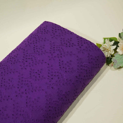 Purple Embroidery Cotton Schiffli SKE-9727