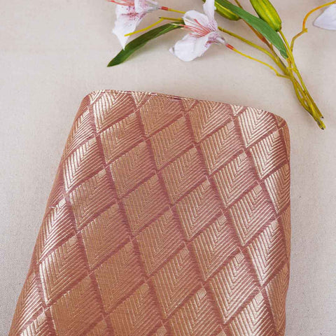 Pink Zari Weave Silk Tissue Fabric CW-28973