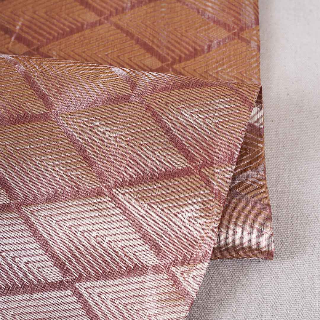 Pink Zari Weave Silk Tissue Fabric CW-28973