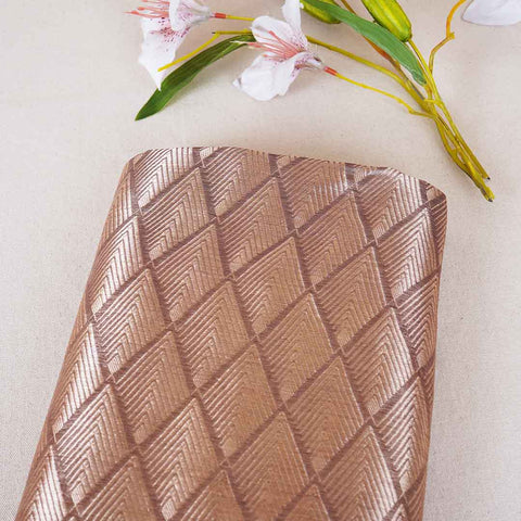 Magenta Zari Weave Silk Tissue Fabric CW-28974