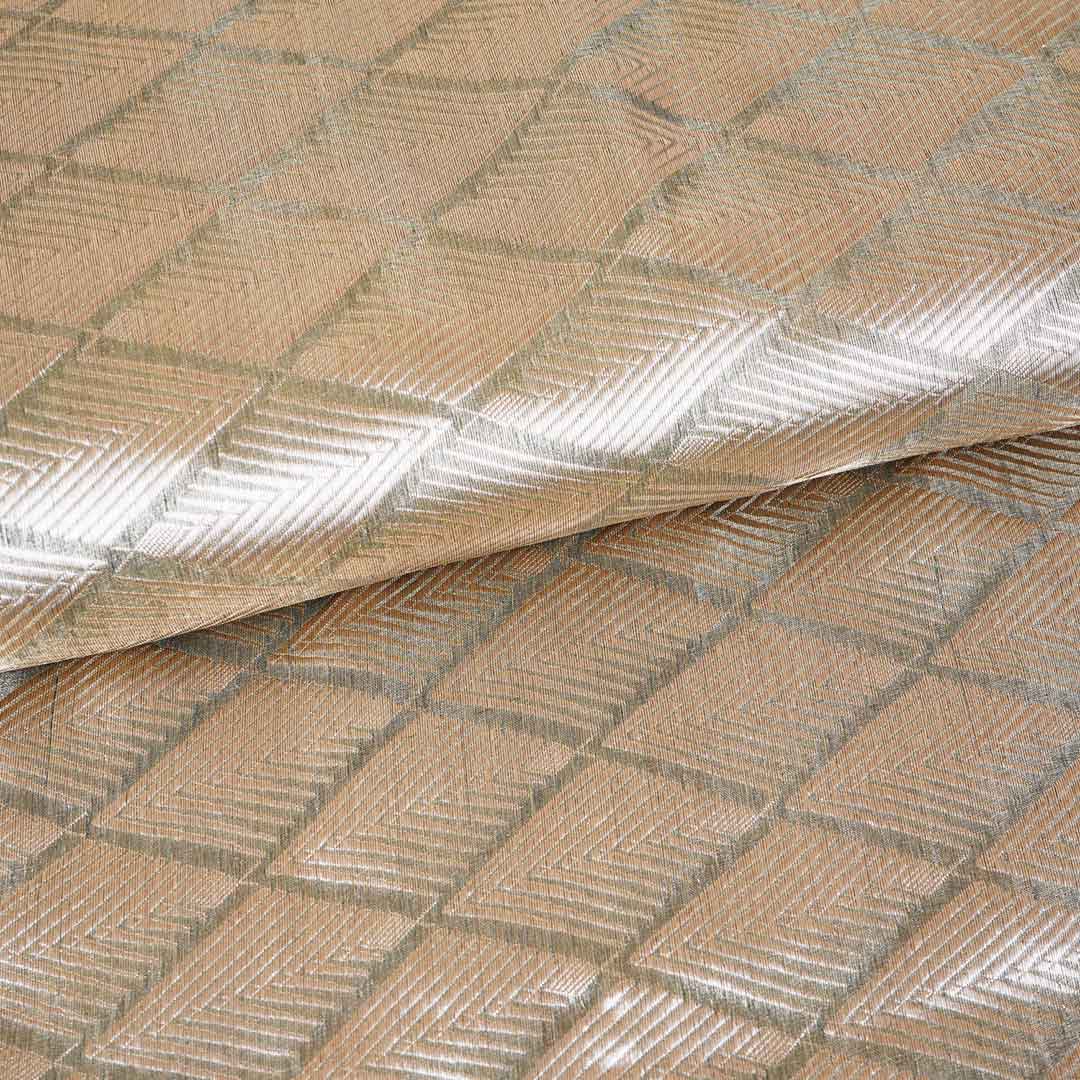 Dark Green Zari Weave Silk Tissue Fabric CW-28975