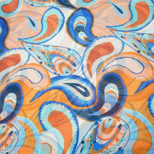 Multicolor Paisley Print Organza GF-9750