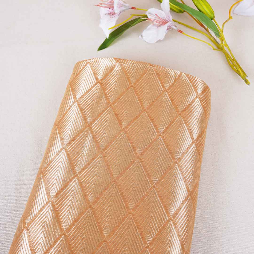 Mustard Zari Weave Silk Tissue Fabric CW-28976