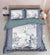 Blue & White Floral Print King Size Double Bedsheet Set - TradeUNO