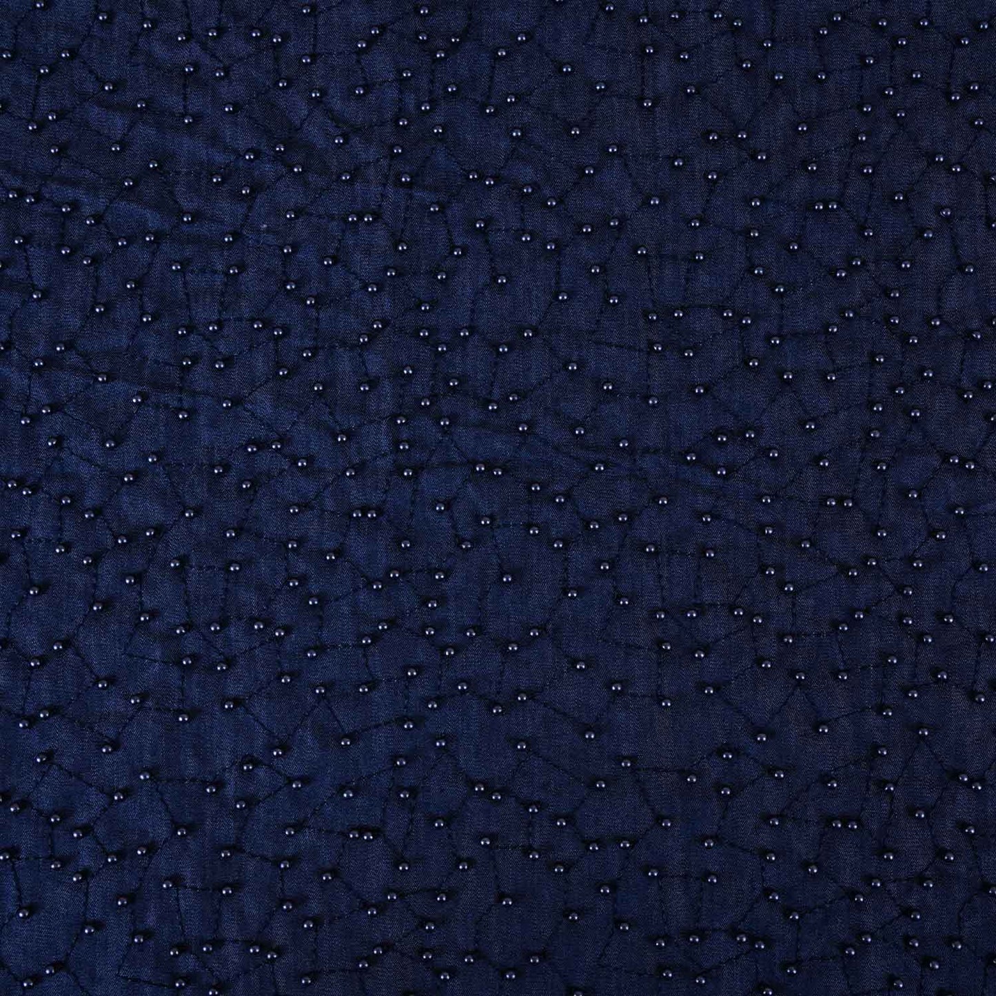 Navy Blue Cutdana Denim Fabric AF-28979