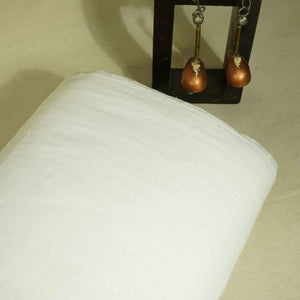 White Solid Dyeable Poly Chanderi BT-9791