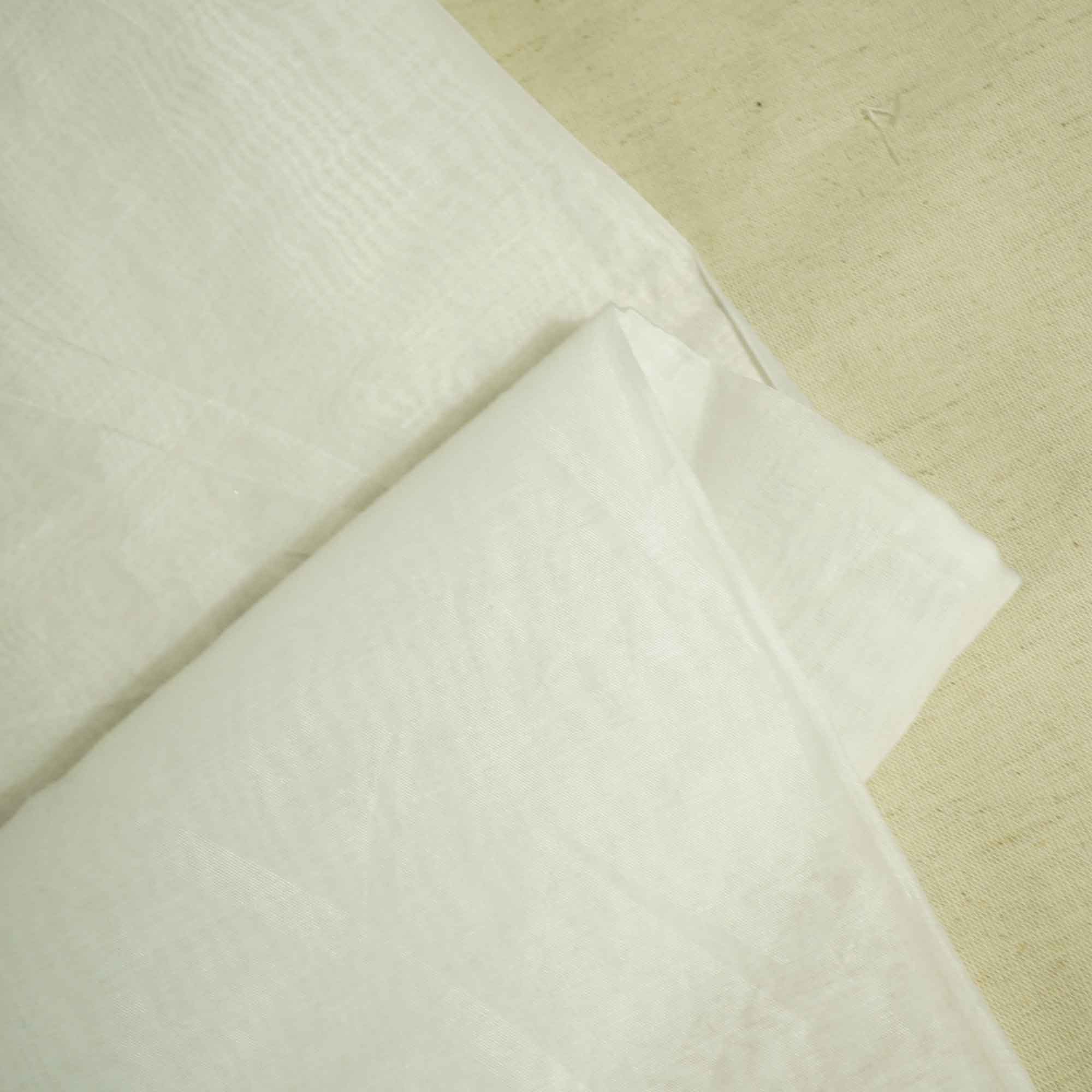 White Solid Dyeable Poly Chanderi BT-9791