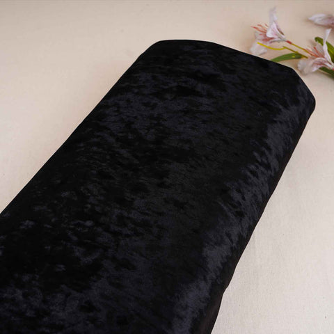 Black Solid Silk Velvet Fabric PDM-28983