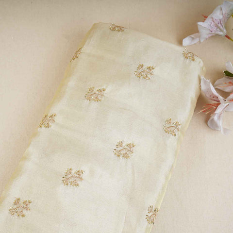 Golden Zari Embroidery Tissue Fabric TA-28984