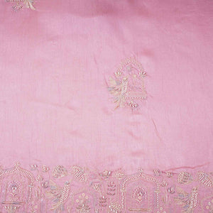 Pink Traditional Pearl Cutdana Dola Silk Fabric TA-28986 - TradeUNO