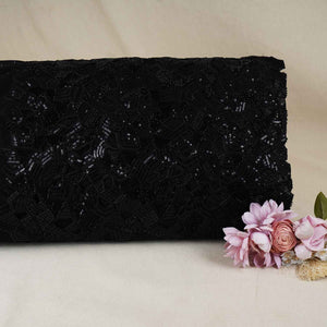 Black Cutwork Embroidery Net Fabric HCS-28997 - TradeUNO