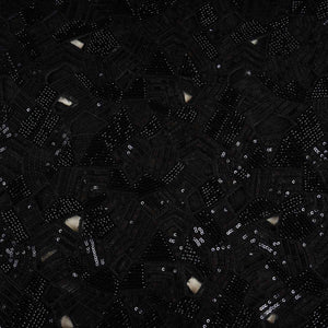 Black Cutwork Embroidery Net Fabric HCS-28997 - TradeUNO