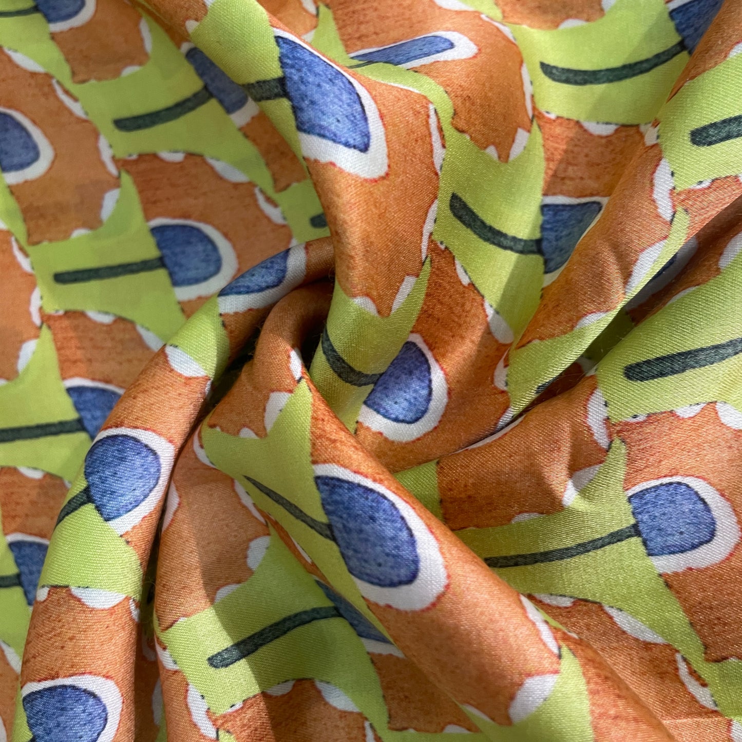 Navy Silk Fabric