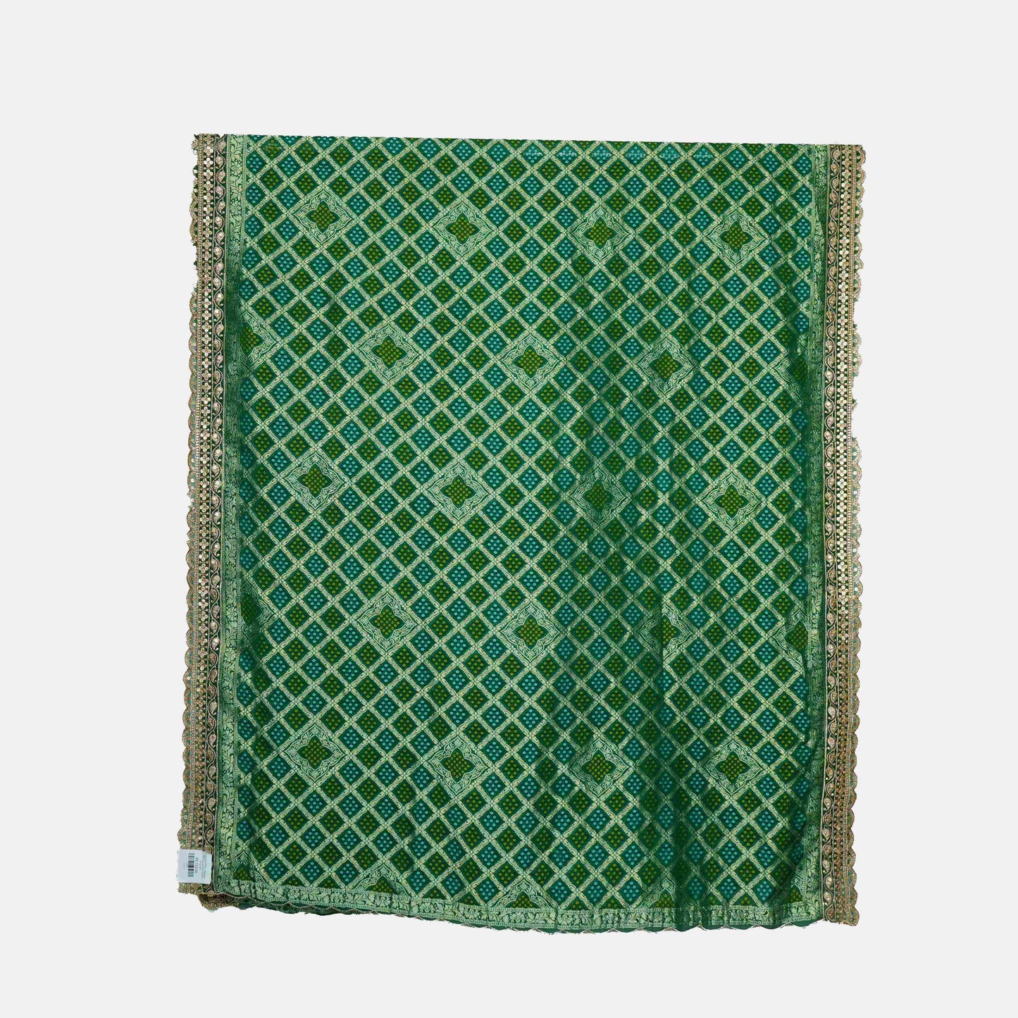 Green Bandhani Jacquard 60*60 Georgette Dupatta TF-32697