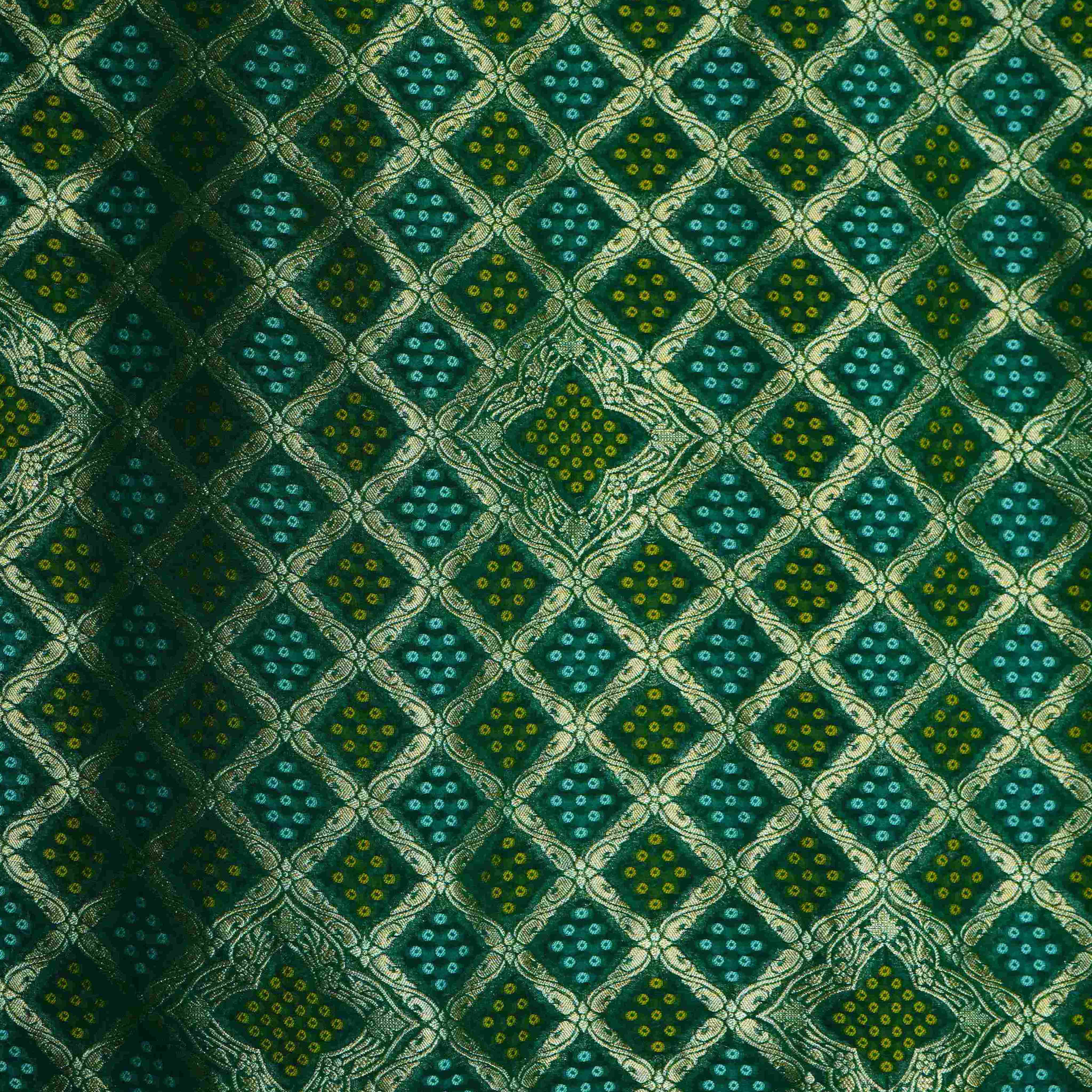 Green Bandhani Jacquard 60*60 Georgette Dupatta TF-32697