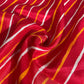 Red Lehariya Print Crepe Fabric