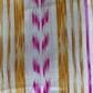 Off White Yellow Stripes Ikkat Print Bemberg Gajji Silk