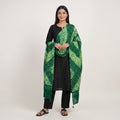 Dark Green Shibori Lehriya Bandhani Modal Silk Dupatta BK-32709