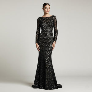 Black Cutwork Embroidery Net Fabric HCS-28997 - TradeUNO