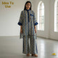 Blue Geometrical Print Modal Satin Fabric EEG-28714