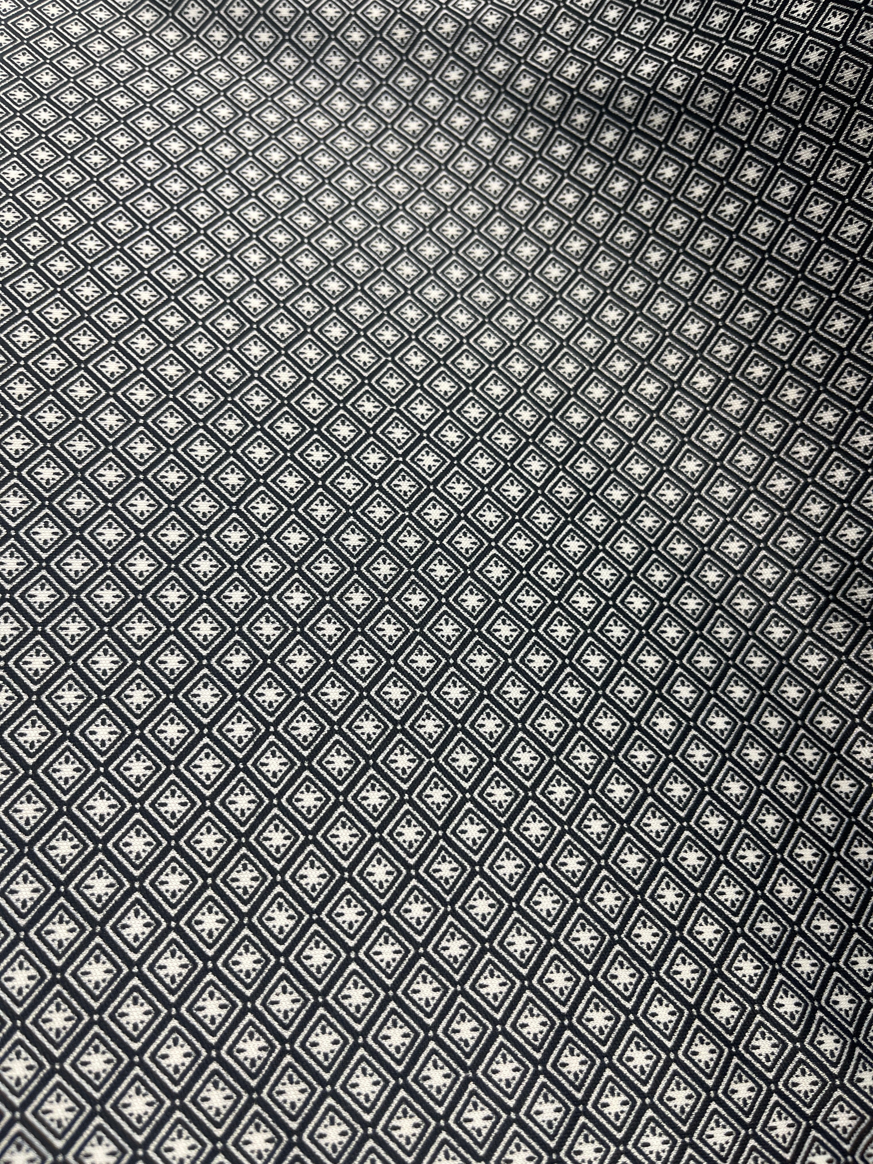 Black White Floral Digital Print Lycra Fabric 4368