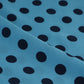 Light Blue & Black Polka Dot Twill Satin Fabric VP-32442