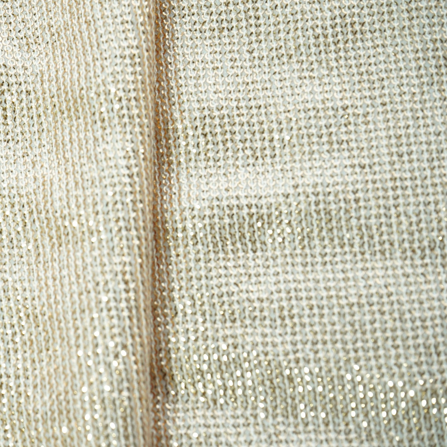 White & Copper Sequence Embroidery Georgette Fabric