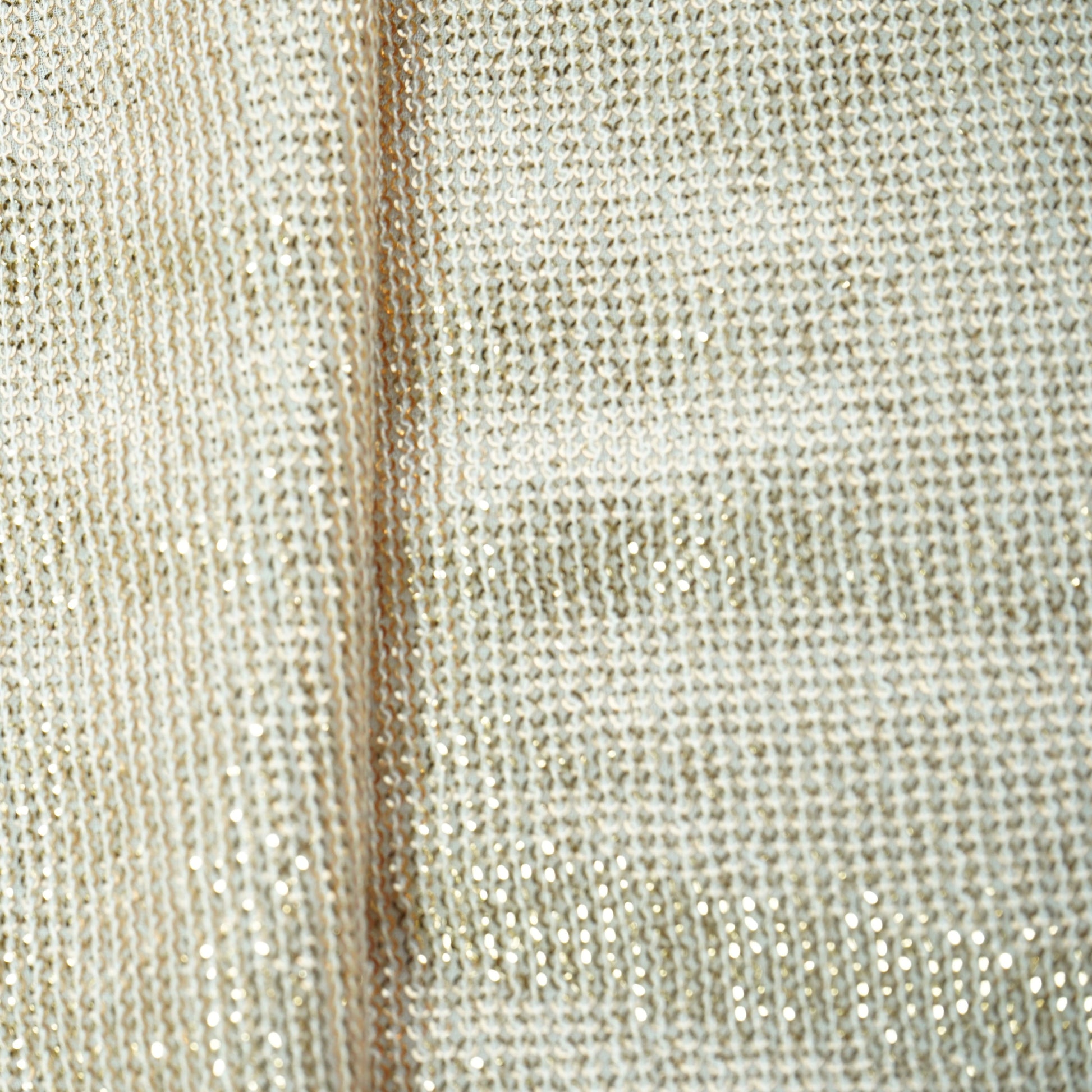 White & Copper Sequence Embroidery Georgette Fabric