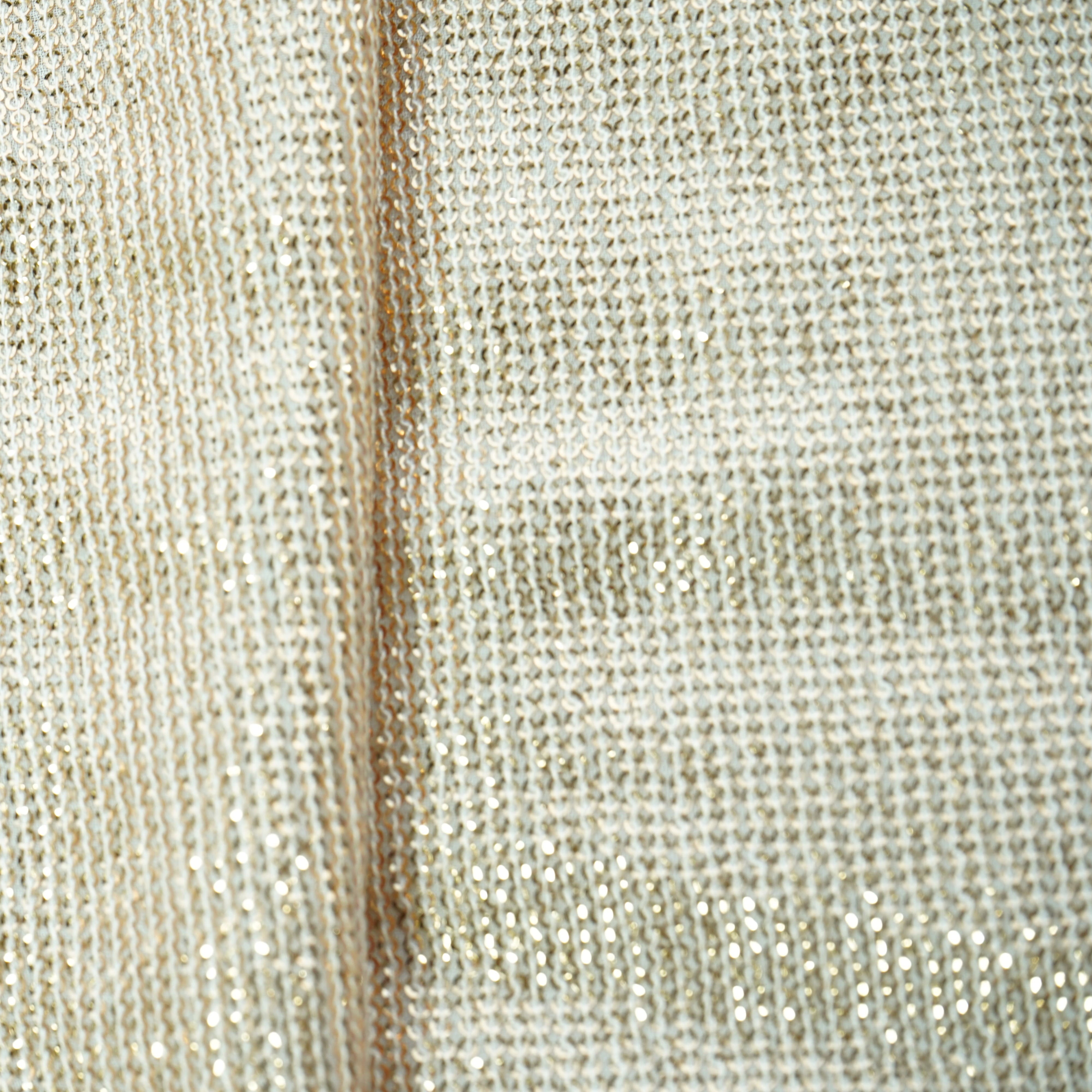 White & Copper Sequence Embroidery Georgette Fabric