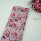 Pink floral print Organza Fabric VP-32005