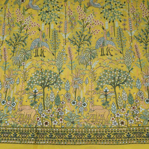 Yellow Thread Embroidery Georgette Fabric DR-32380 - TradeUNO