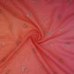 Pink With Peach 4D Geometrical Sequins Embroidery Malai Chanderi Fabric VF-32318