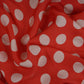 Red & Beige Polka Dot Twill Satin Fabric VP-32433
