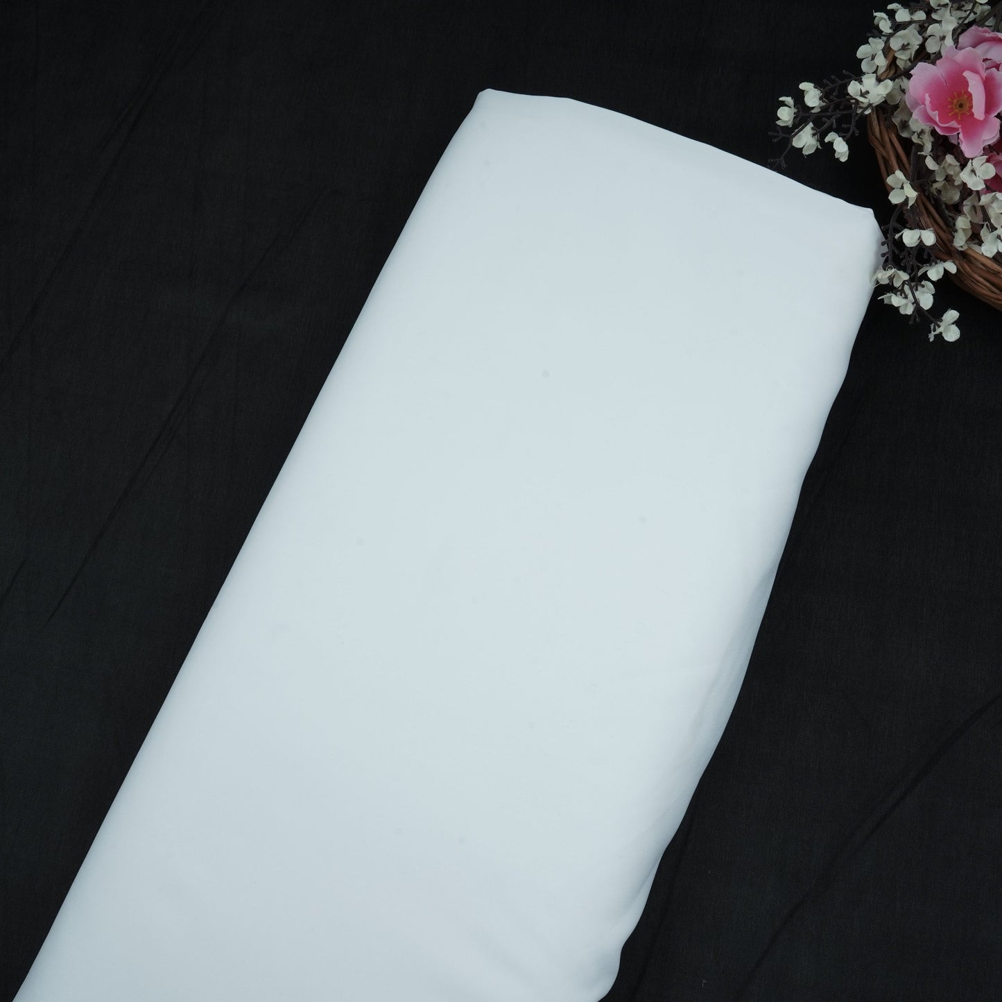 White Solid Butter Crepe Fabric STB-16