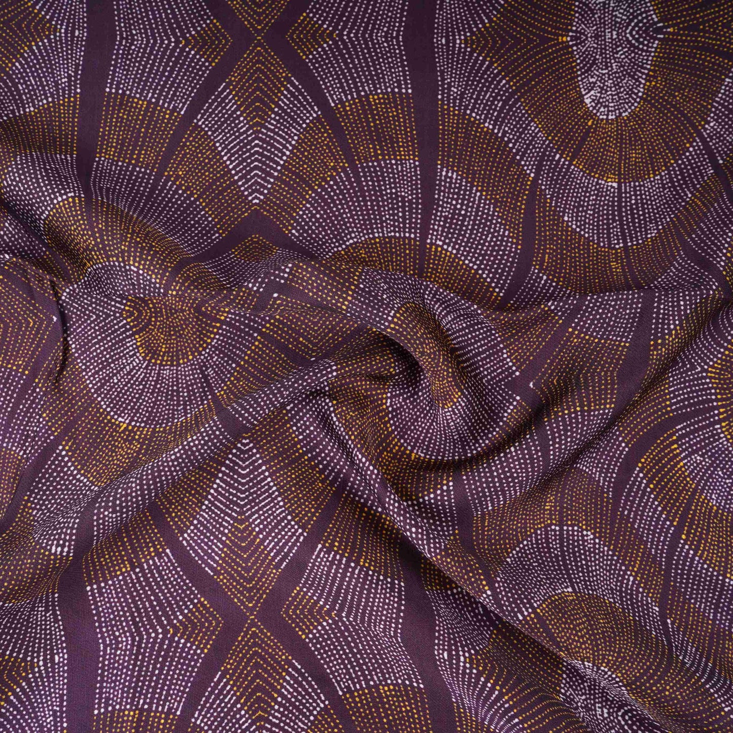 Wine Abstract Print Satin Linen Fabric MT-30980