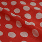 Red & Beige Polka Dot Twill Satin Fabric VP-32433