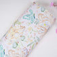 Off White Floral Print Satin Linen Fabric MT-30985