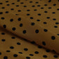 Mustard & Black Polka Dot Twill Satin Fabric VP-32445