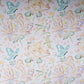 Off White Floral Print Satin Linen Fabric MT-30985