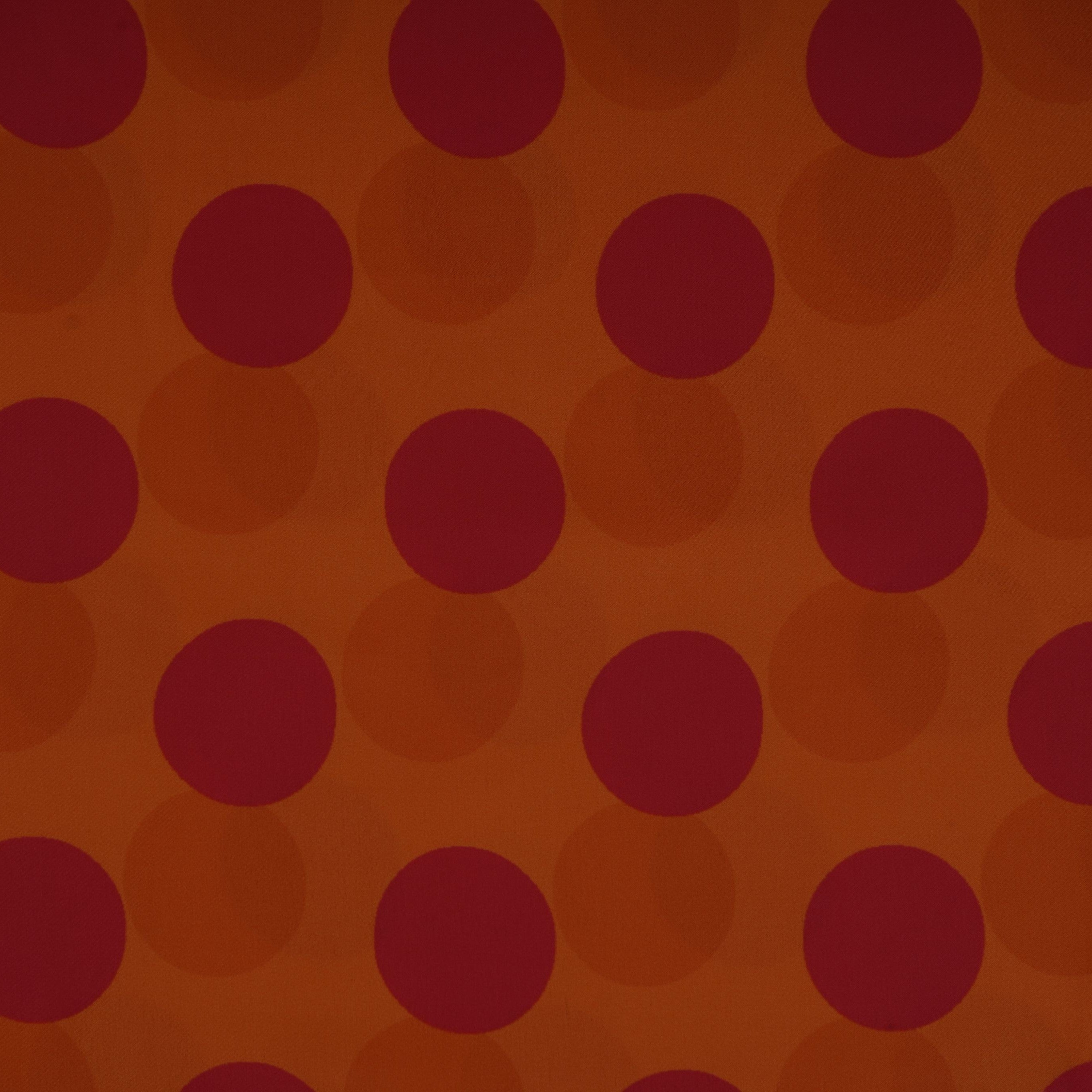 Orange & Pink Polka Dot Twill Satin Fabric VP-32439 - TradeUNO
