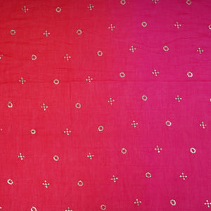 Magenta With Rani Pink 4D Geometrical Sequins Embroidery Malai Chanderi Fabric VF-32322 - TradeUNO