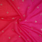 Magenta With Rani Pink 4D Geometrical Sequins Embroidery Malai Chanderi Fabric VF-32322