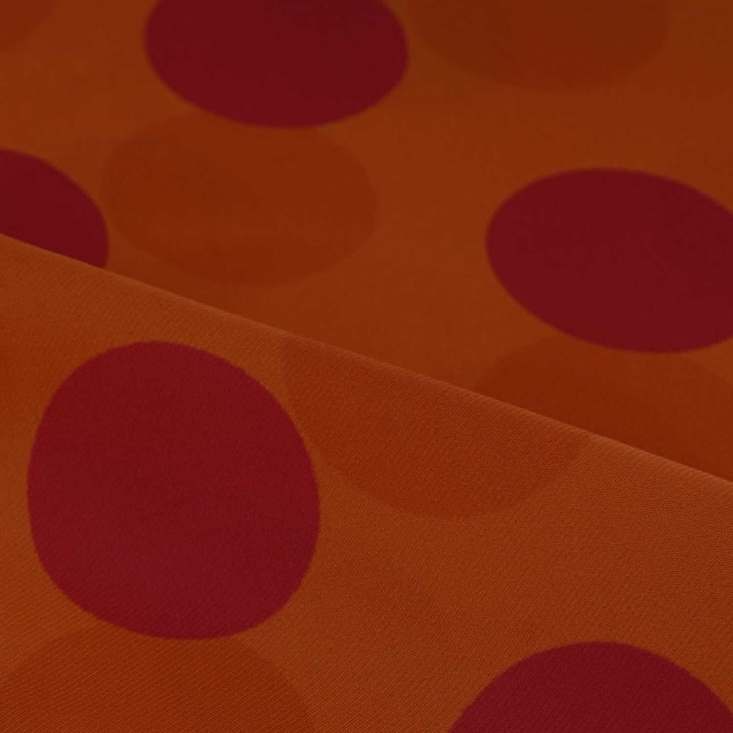 Orange & Pink Polka Dot Twill Satin Fabric VP-32439 - TradeUNO