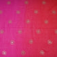 Pink With Orange 4D Sequins Embroidery Malai Chanderi Fabric VF-32316