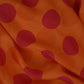 Orange & Pink Polka Dot Twill Satin Fabric VP-32439