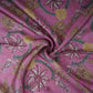 Pink Floral Print Satin Linen Fabric MT-30988